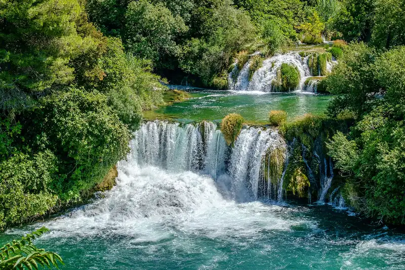 La cascata Skradinski buk nel Parco nazionale della Krka